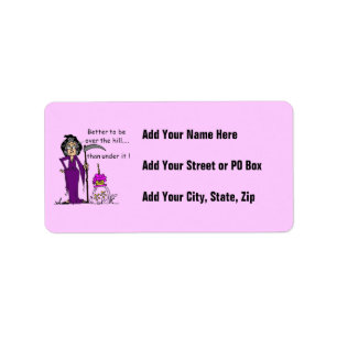 Grim Reaper Birthday Humor Adressetikett