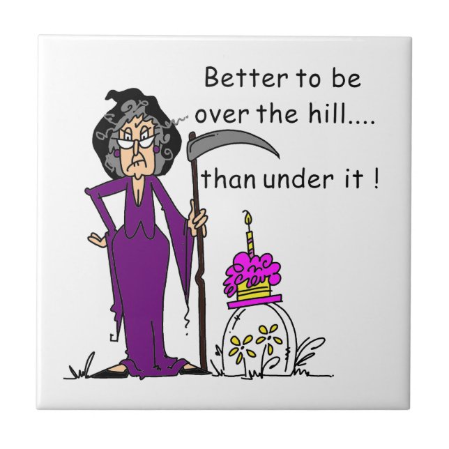 Grim Reaper Birthday Humor Kakelplatta (Framsidan)