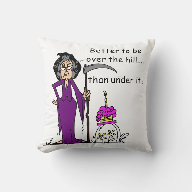 Grim Reaper Birthday Humor Kudde (Framsida)