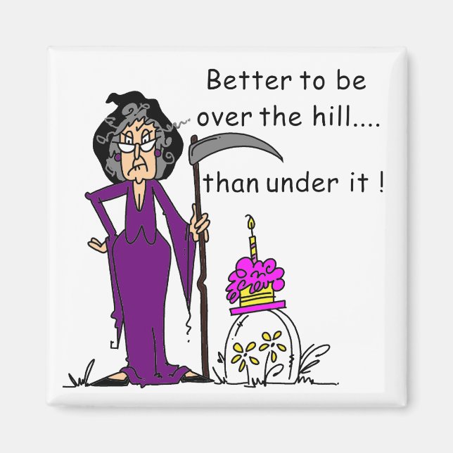 Grim Reaper Birthday Humor Magnet (Framsidan)