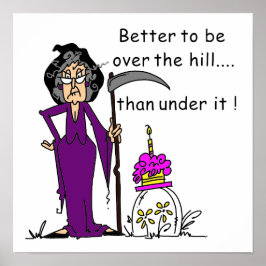 Grim Reaper Birthday Humor Poster