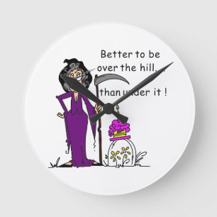Grim Reaper Birthday Humor Rund Klocka
