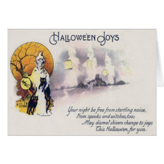 Grim Reaper Black Cat Lantern Full Moon Hälsningskort