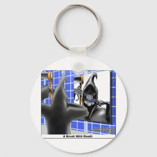 Grim Reaper Brush W/Death FUNNY Tees Mugg & Gifts Nyckelring