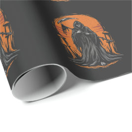 Grim Reaper Cartoon in Sunset Graveyard Presentpapper