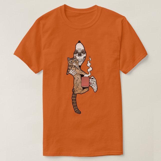 Grim Reaper Cat kompis Coffee T Shirt (Design framsida)