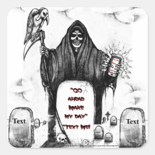 Grim Reaper Collection by Clark Ulysse Fyrkantigt Klistermärke