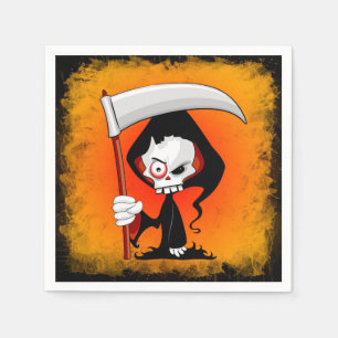 Grim Reaper Creepy Funny Tecknad Pappersservett