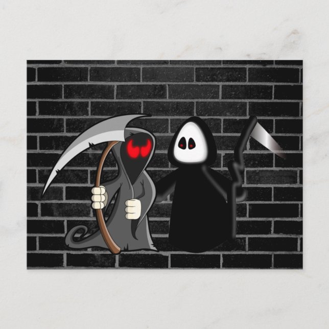 Grim Reaper Dödsvykort Vykort (Framsida)