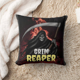 Grim Reaper Fire Inferno Halloween Anpassningsbar Kudde