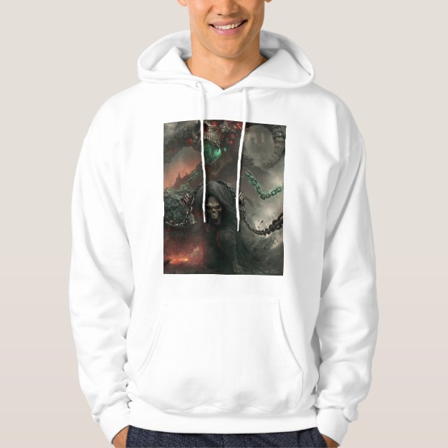 Grim Reaper Gotisk Mörk Fantasy Tröja Hoodie (Framsida)
