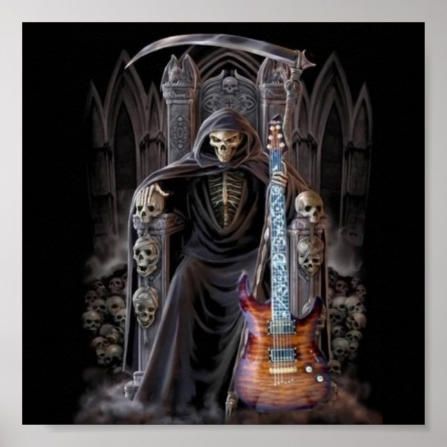 Grim Reaper Guitar i helvetet Poster (Framsidan)