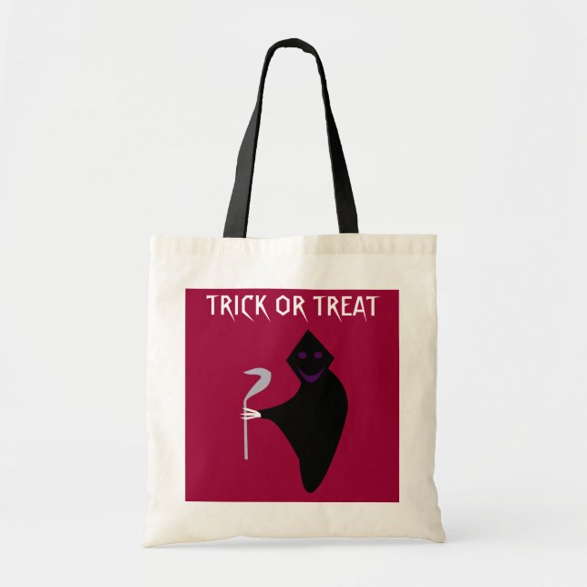 Grim Reaper Halloween Bus eller godis Bag Tygkasse (Framsidan)