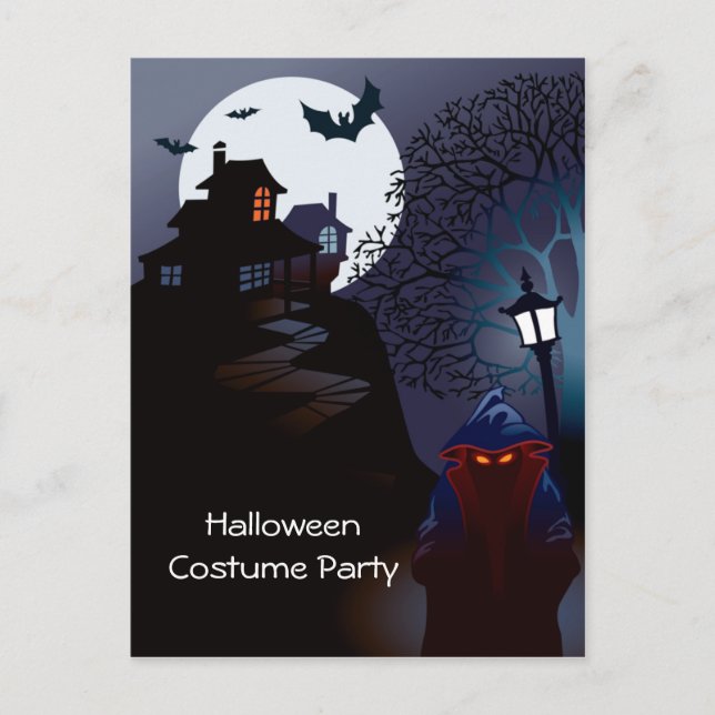Grim Reaper Halloween Costume Party-inbjudan Inbjudan Vykort (Framsida)