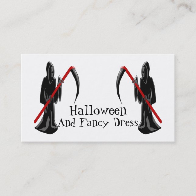 Grim Reaper Halloween Finare Dress Visitkort (Framsida)