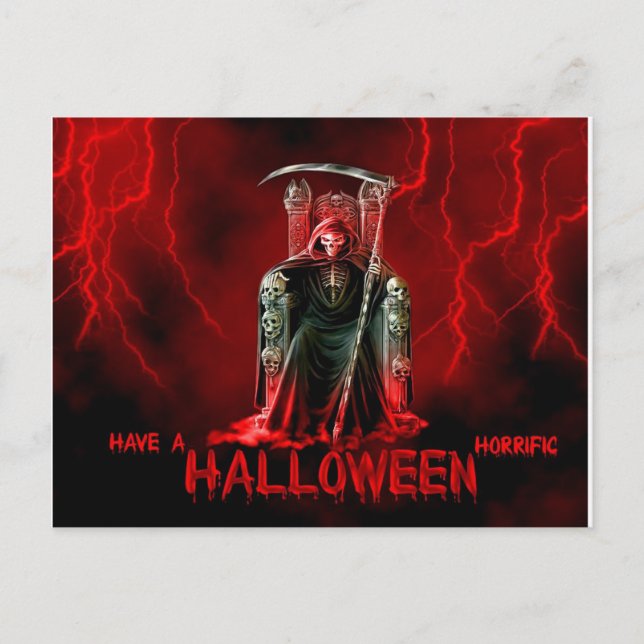 Grim Reaper Halloween Hälsning Vykort (Framsida)