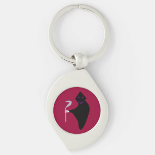 Grim Reaper Halloween Keychain Swirl Silverfärgad Nyckelring