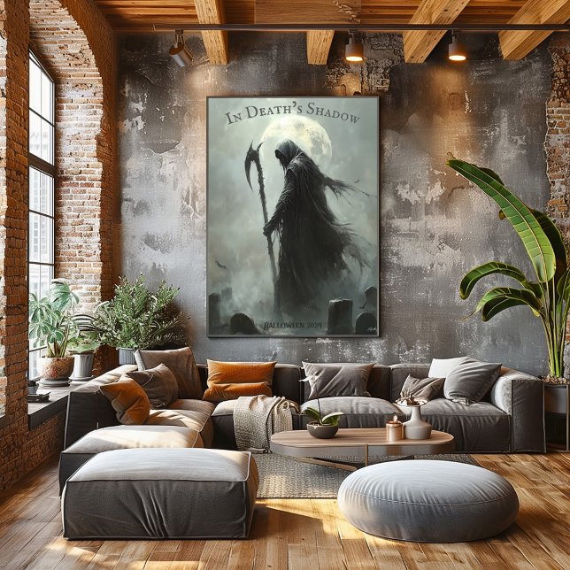 Grim Reaper Halloween med full Moon Design Poster (Skapare uppladdad)