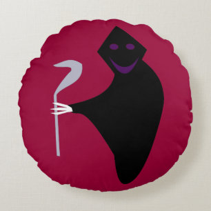 Grim Reaper Halloween Pillow Rund Kudde