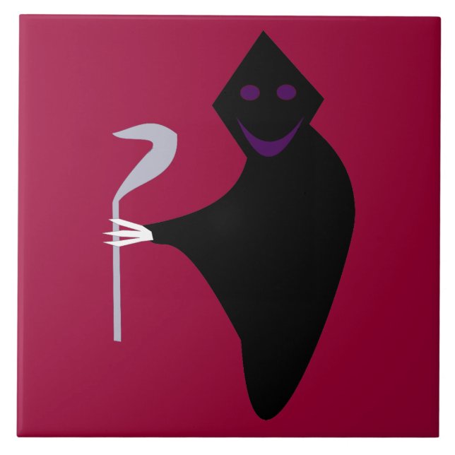Grim Reaper Halloween-platta Kakelplatta (Framsidan)