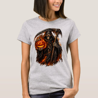 Grim Reaper Halloween-pumpa Kvinnors T-shirt |