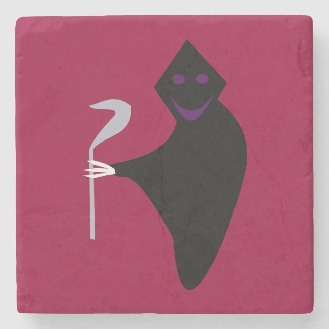 Grim Reaper Halloween Stone Underlägg Sten (Framsidan)