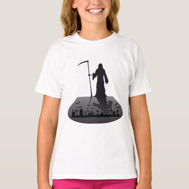 Grim Reaper Halloween T Shirt (Framsida)