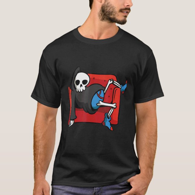 Grim Reaper Halloween T Shirt (Framsida)