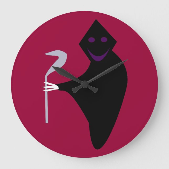 Grim Reaper Halloween Wall Clock Stor Klocka (Framsida)