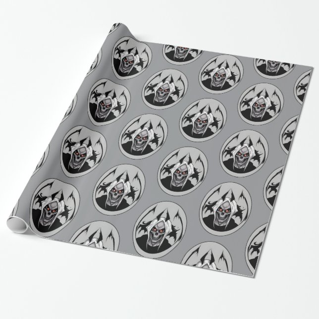 Grim Reaper Halloween Wrapping Papper Presentpapper (Utrullad)