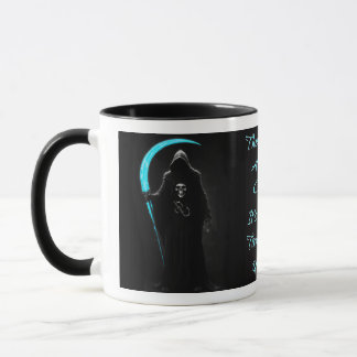 Grim Reaper Holding An Electric Blue Scythe Mugg