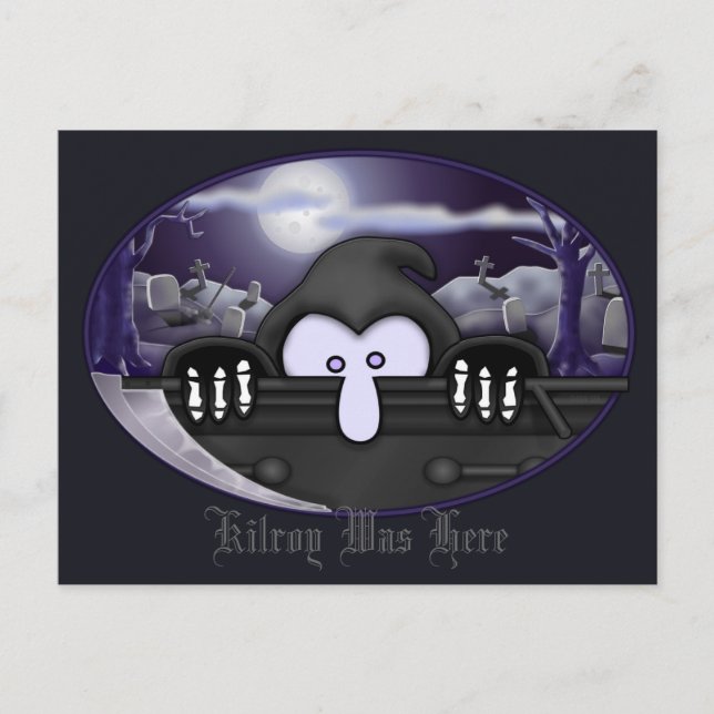 Grim Reaper Kilroy Postcard 2 Vykort (Framsida)