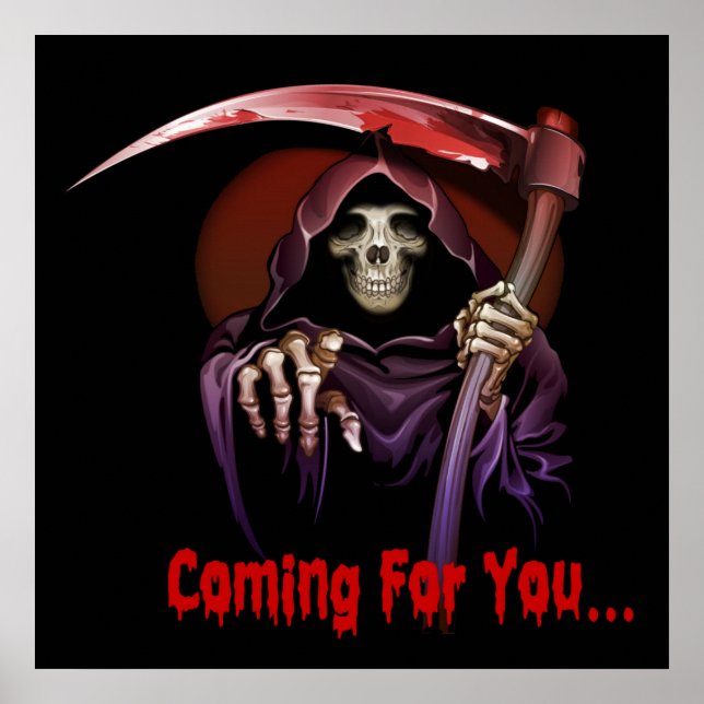Grim Reaper kommer för dig Halloween Poster (Framsidan)
