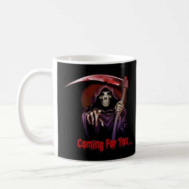 Grim Reaper kommer för dig Kaffemugg (Vänster)