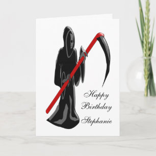 Grim Reaper Lägg bara till Namn-födelsedag Kort