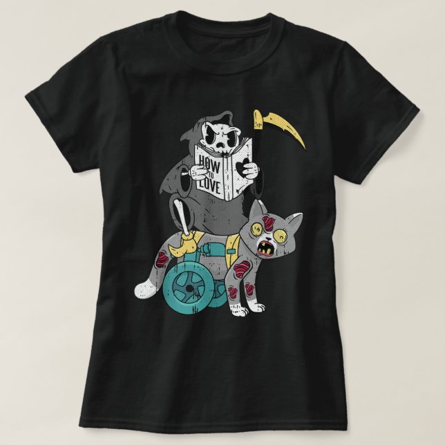Grim Reaper Lazy Halloween Costume Funny Zombie Ca T Shirt (Design framsida)