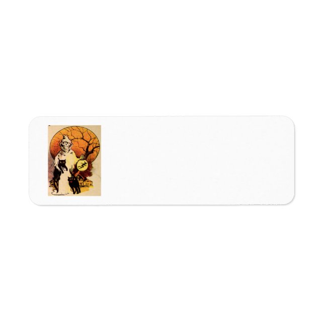 Grim Reaper med hans Svarta katter Returadress Etikett (Framsidan)