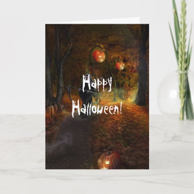 Grim Reaper och pumpkins Kort (Framsida)