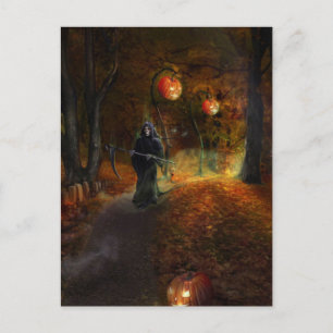 Grim Reaper och pumpkins Vykort