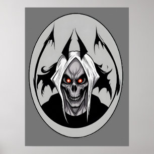 Grim Reaper of the Blazing Ögon Halloween Poster