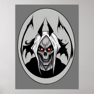 Grim Reaper of the Blazing Ögon Halloween Poster