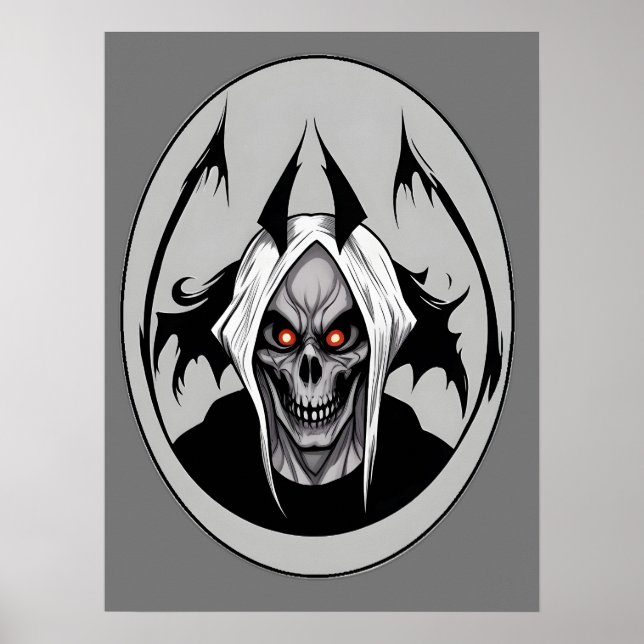 Grim Reaper of the Blazing Ögon Halloween Poster (Framsidan)