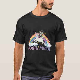 Grim Reaper Rainbow Colorful Stars Unicorn Döm T Shirt