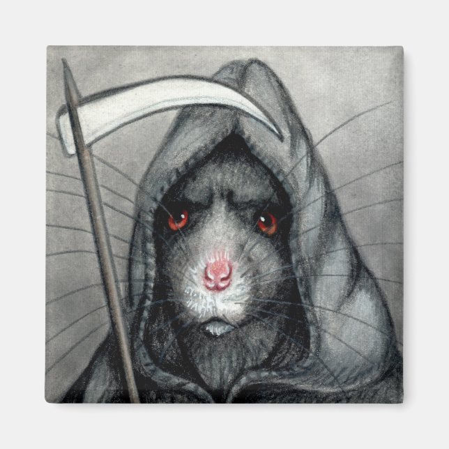 Grim Reaper Råtta Magnet (Framsidan)