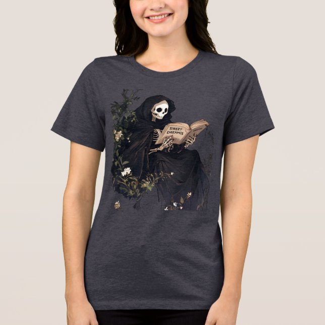Grim Reaper Reading “Sweet Dreams” T Shirt (Framsida)