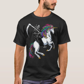 Grim Reaper Riding a Unicorn T Shirt