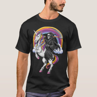 Grim Reaper Riding Unicorn T Shirt