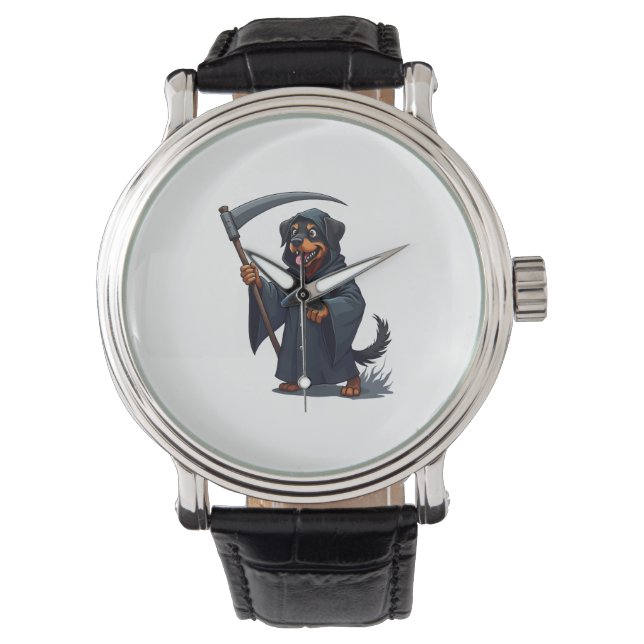 Grim Reaper Rottweiler Hund Armbandsur (Framsida)