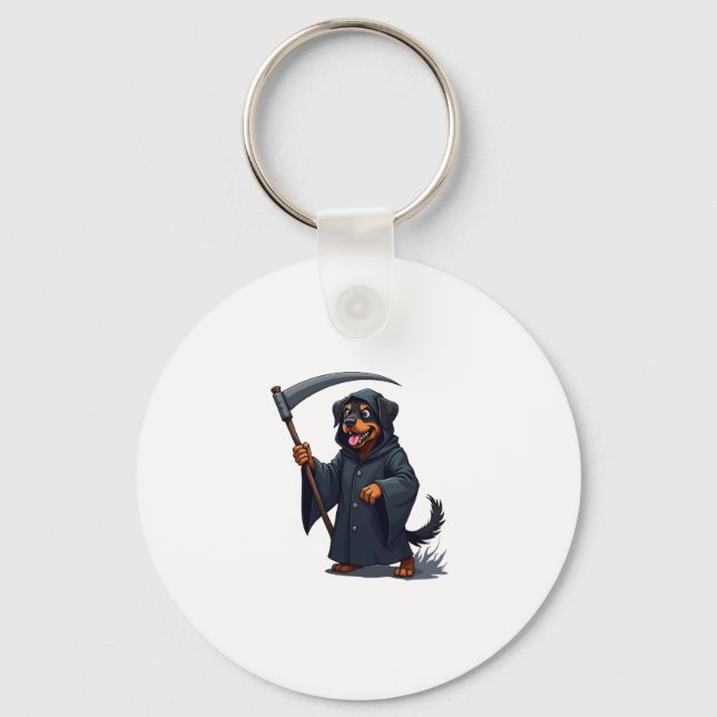 Grim Reaper Rottweiler Hund Nyckelring (Framsida)