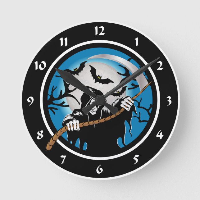 Grim Reaper Rund Klocka (Framsida)